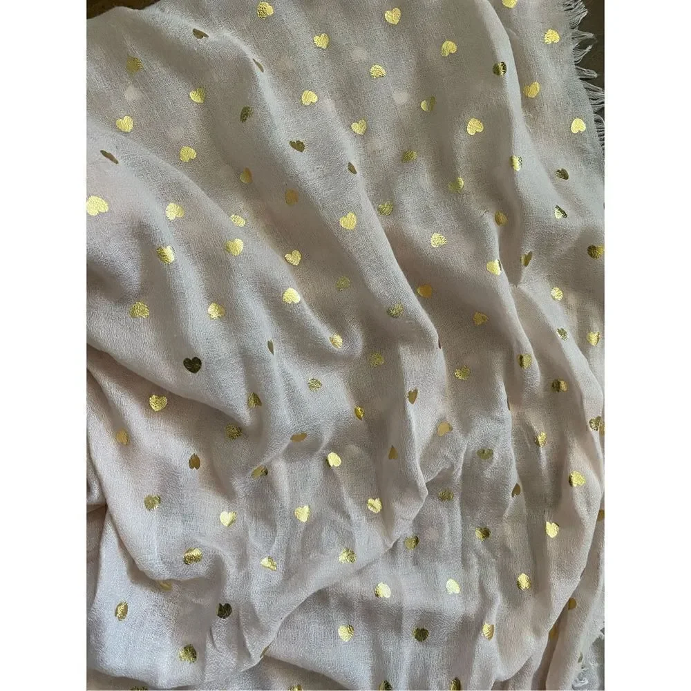 BCBGeneration light pink scarf with gold hearts